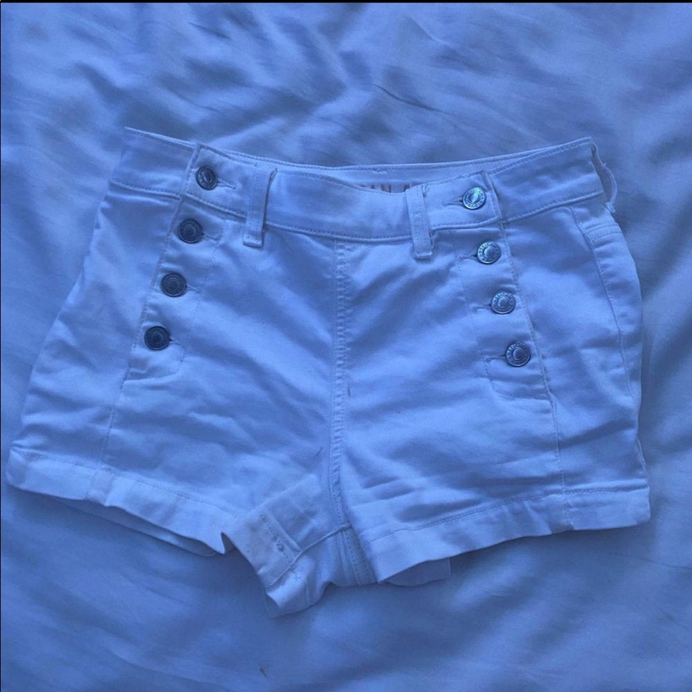AE White High Waisted Jean Shorts